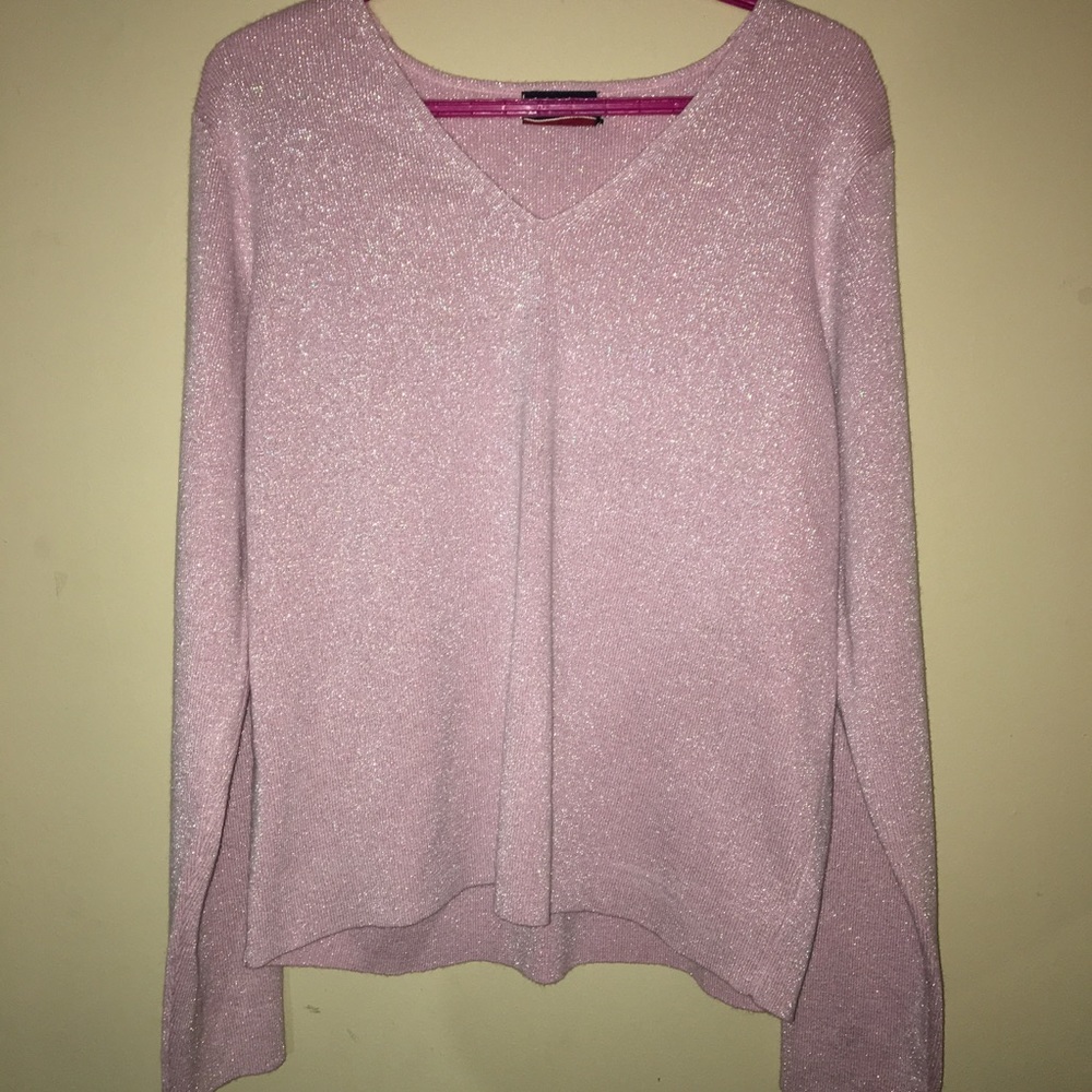 Plus Size Sparkly Pink Sweater